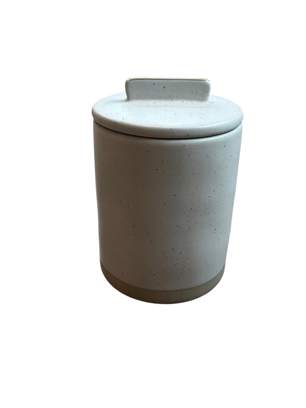 Hearth & Hand Canister Small Stoneware speckled Farmhouse NEW Sour Cream and Tan